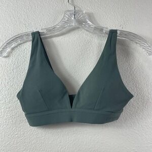 DFYNE Womens Green V-Neck Sports Bra Extra Small PO162 Activewear Gym Workout